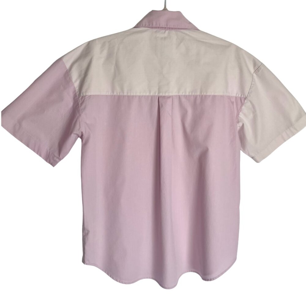 Abercrombie & Fitch Oversized Two-Tone Purple Button-Down Top - Picture 2 of 4